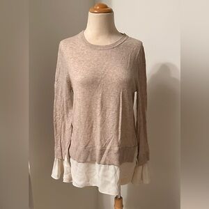 LOFT Beige and Cream Layered Blouse